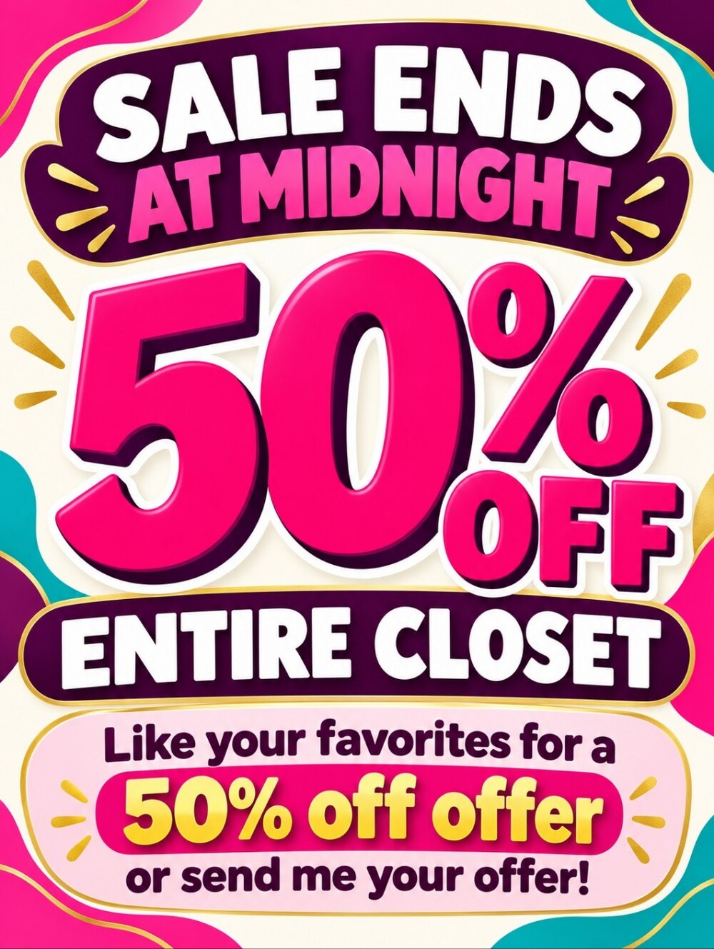 FLASH SALE 50% OFF Entire Closet | Like Your Favorites for an Offer
